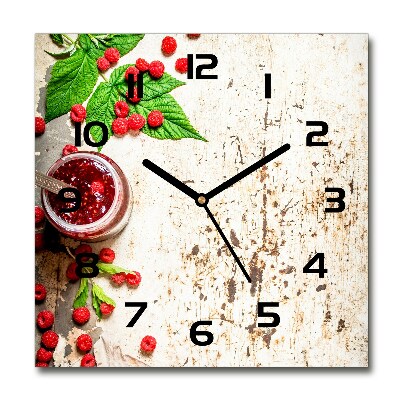 Square kitchen clock Raspberry jam