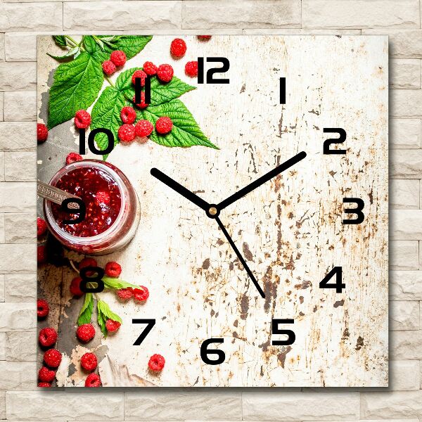 Square kitchen clock Raspberry jam