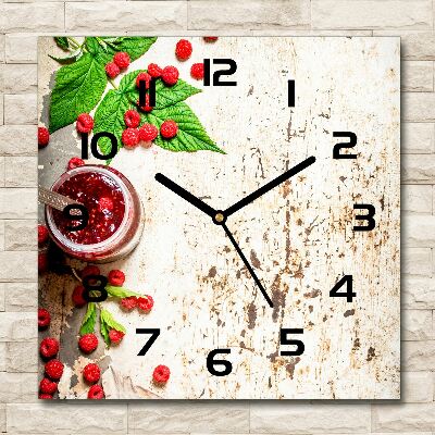 Square kitchen clock Raspberry jam