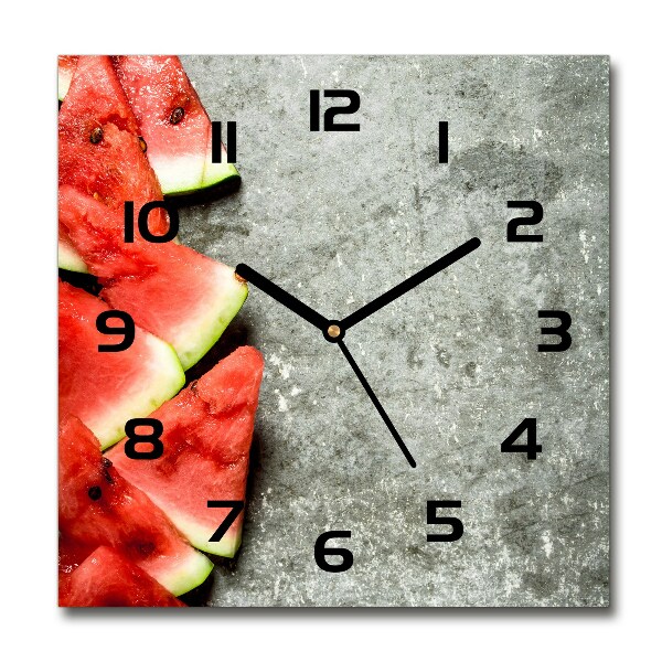 Square kitchen clock Chopped watermelon