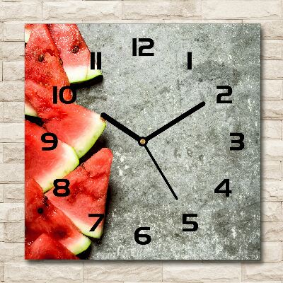 Square kitchen clock Chopped watermelon