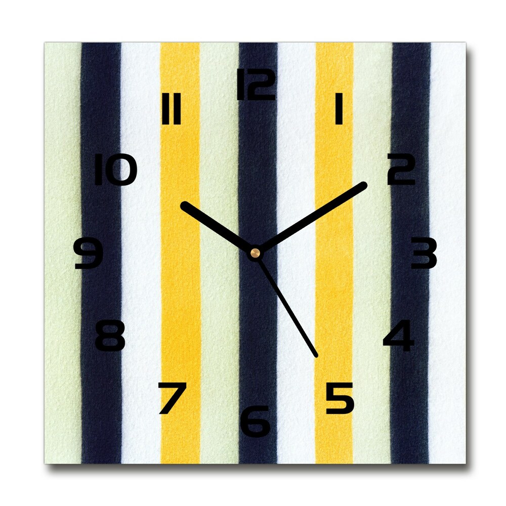 Square glass clock Background with stripes