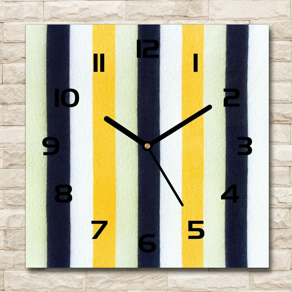 Square glass clock Background with stripes