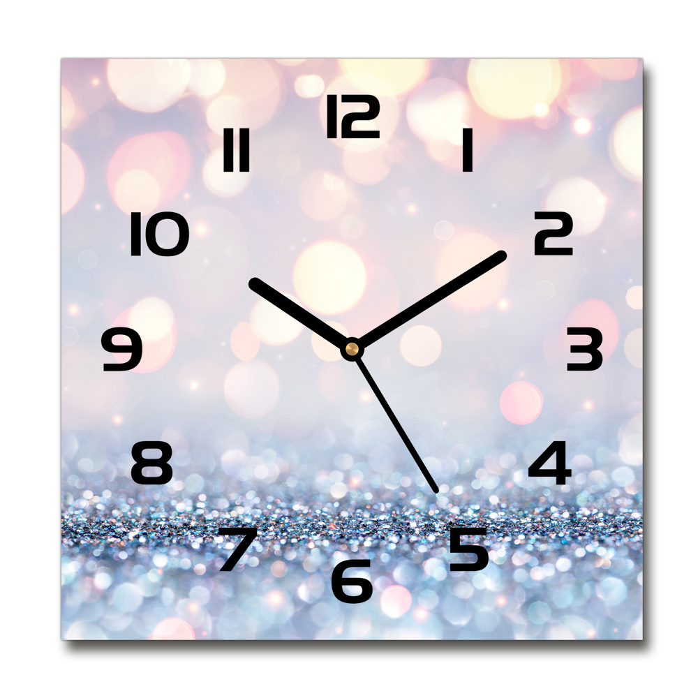 Square glass clock Shiny background