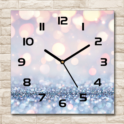 Square glass clock Shiny background