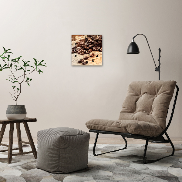 Square wall clock Coffee beans