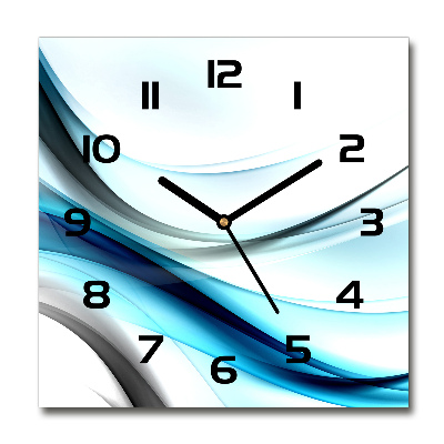 Square wall clock Wave abstraction