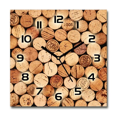 Square glass wall clock Wine traffic jams