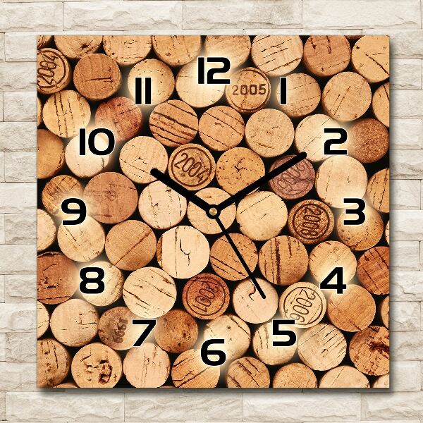 Square glass wall clock Wine traffic jams