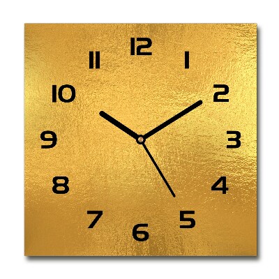 Square wall clock Golden foil background