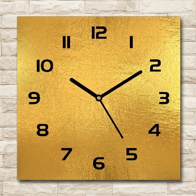 Square wall clock Golden foil background