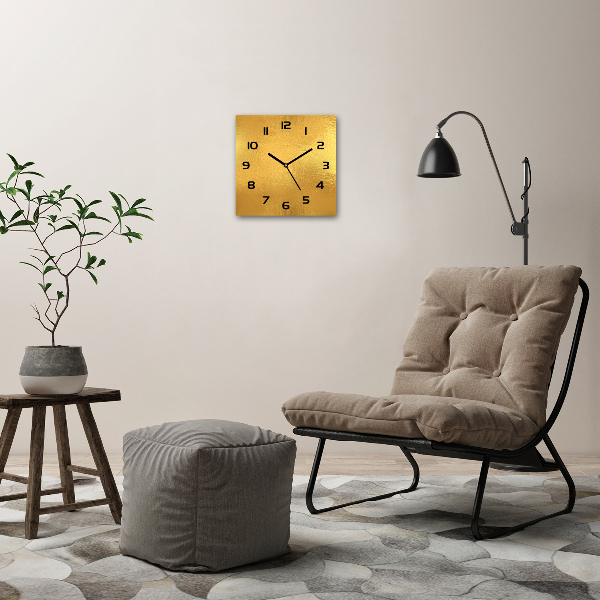 Square wall clock Golden foil background