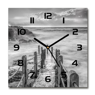 Square wall clock Path at the sea