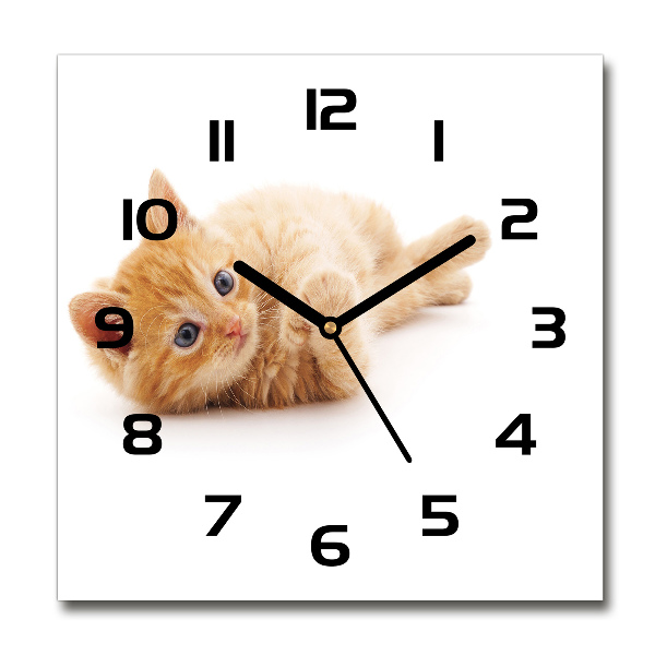 Square wall clock Red Cat