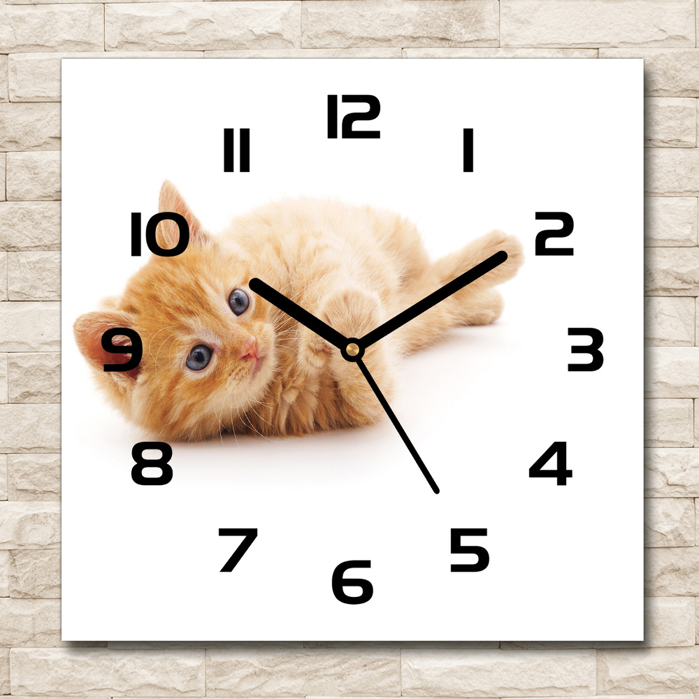 Square wall clock Red Cat