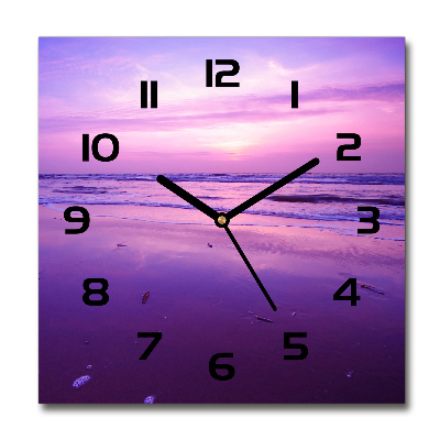 Square wall clock Sunset sea