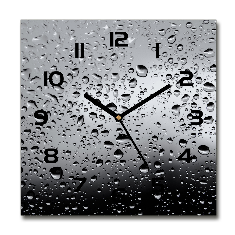 Square wall clock Drops of water