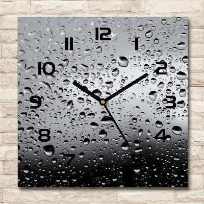 Square wall clock Drops of water