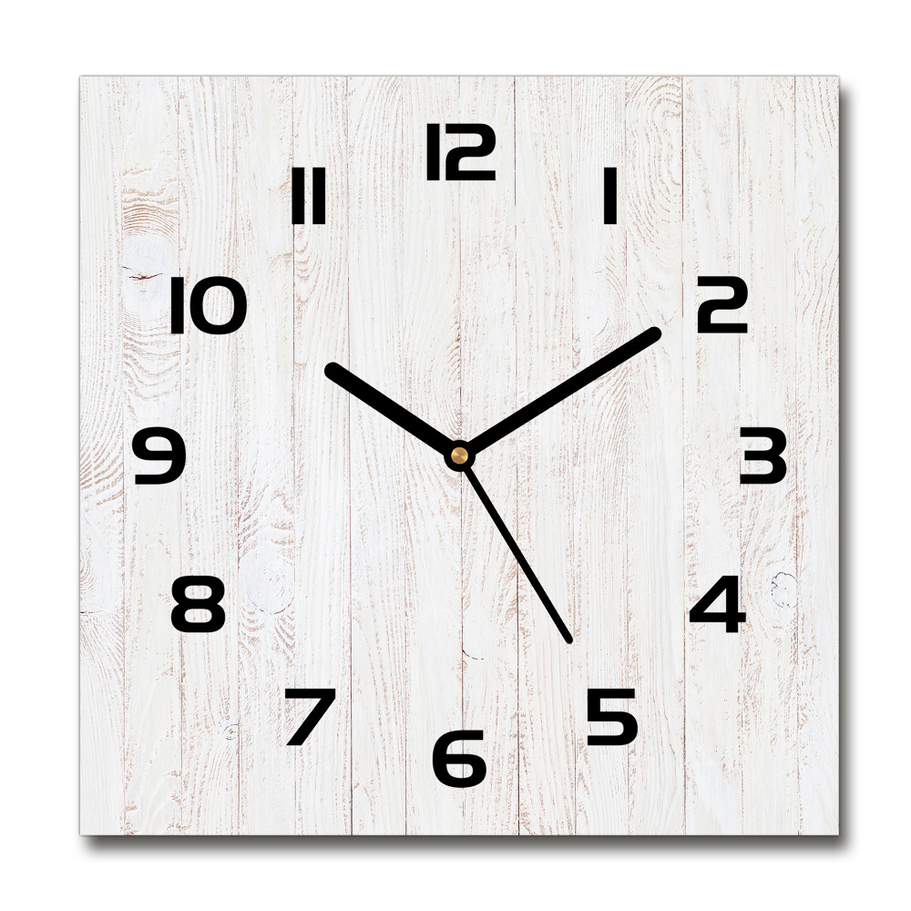 Square wall clock Wooden background