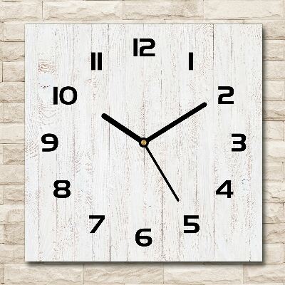 Square wall clock Wooden background