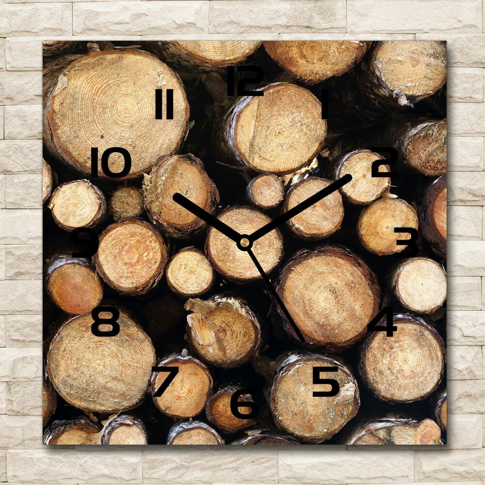 Square wall clock Logs