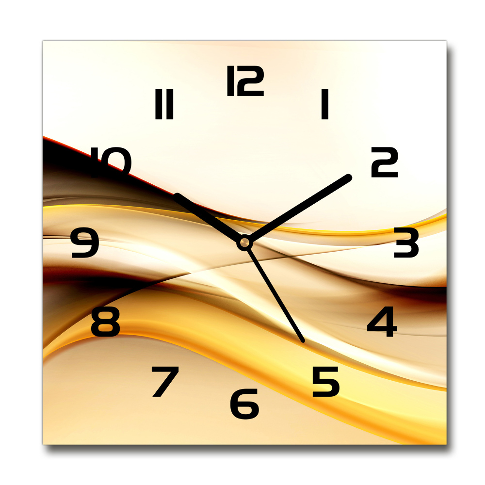 Square kitchen clock Abstract waves