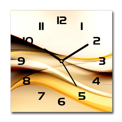 Square kitchen clock Abstract waves