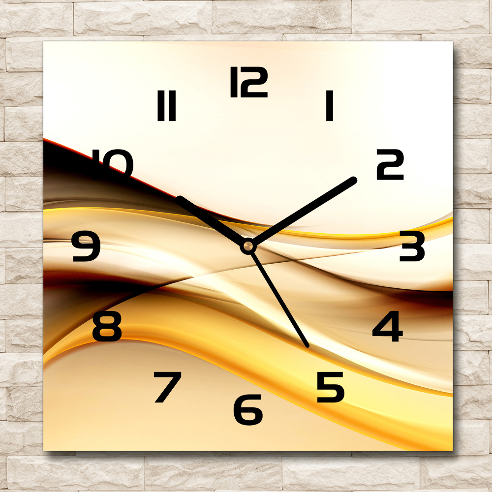 Square kitchen clock Abstract waves