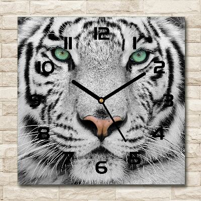 Square wall clock White Tiger