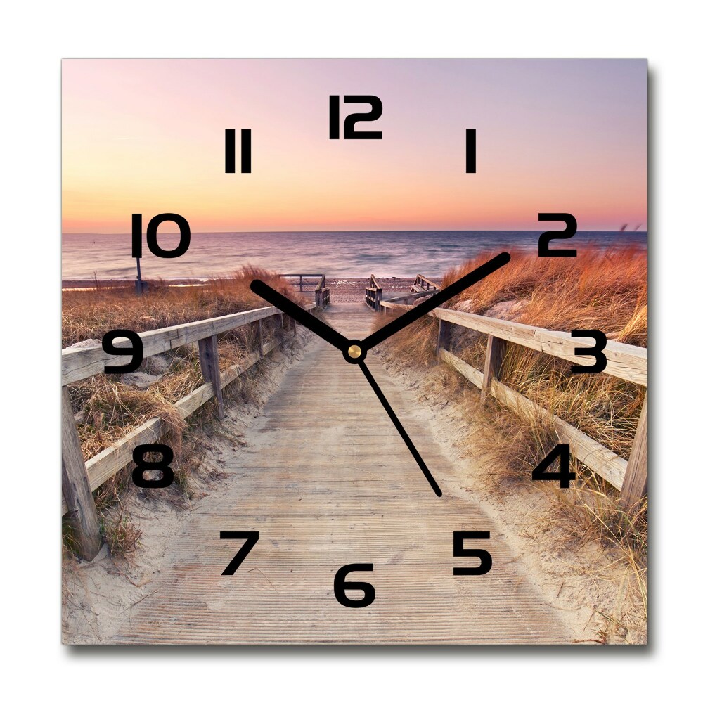 Square kitchen clock Path to the beach