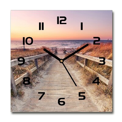 Square kitchen clock Path to the beach