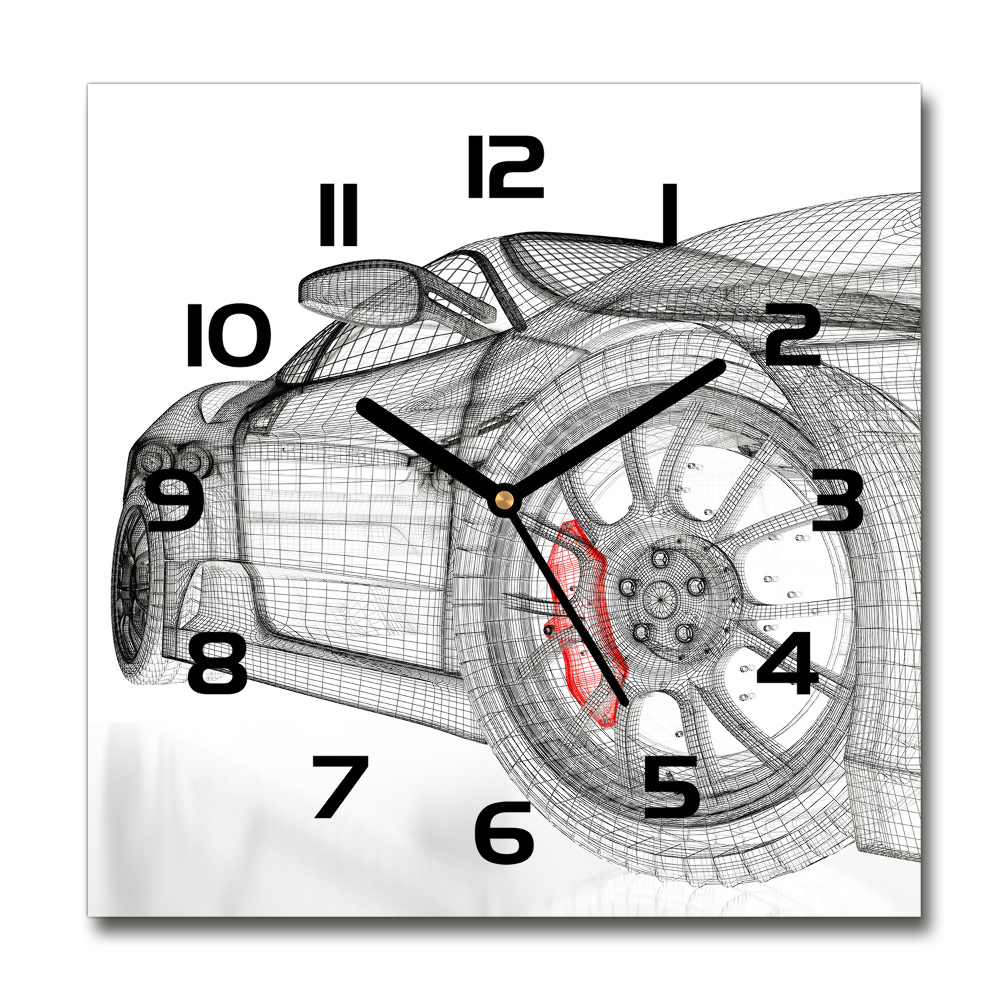 Square wall clock Mesh of the car