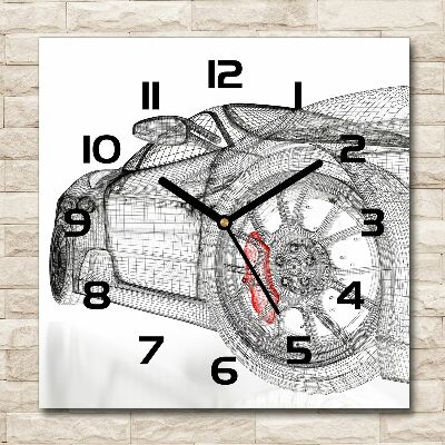 Square wall clock Mesh of the car