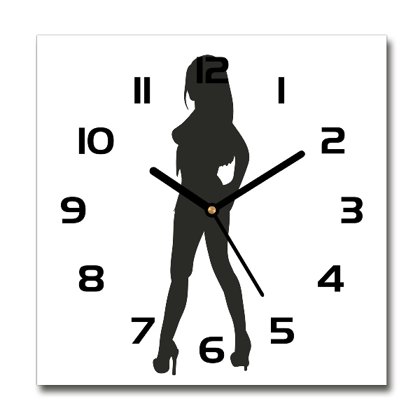 Square kitchen clock A woman's silhouette