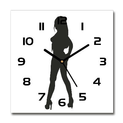 Square kitchen clock A woman's silhouette