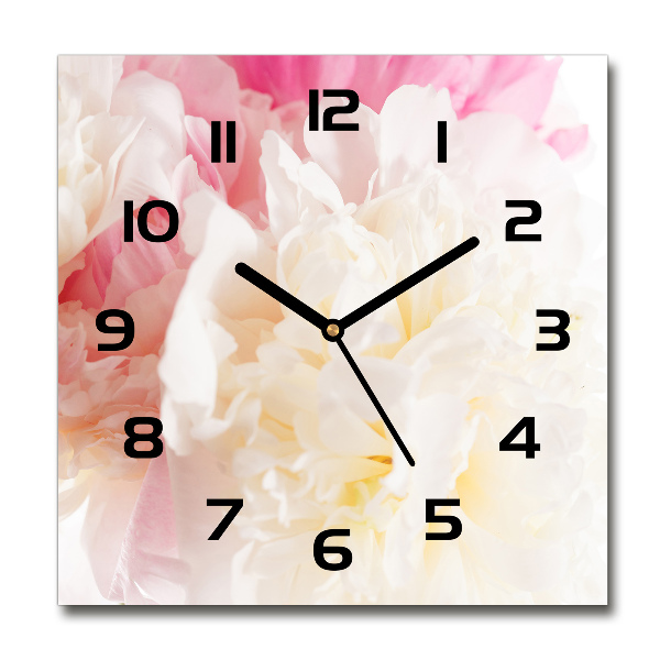 Square wall clock Peony