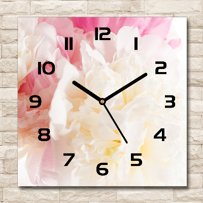 Square wall clock Peony