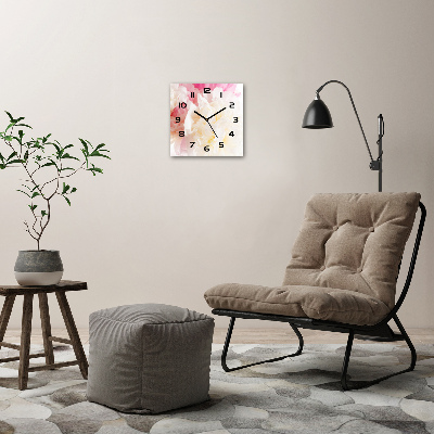 Square wall clock Peony