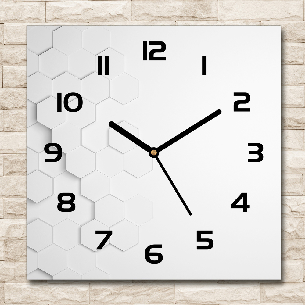 Square wall clock Background hexagon