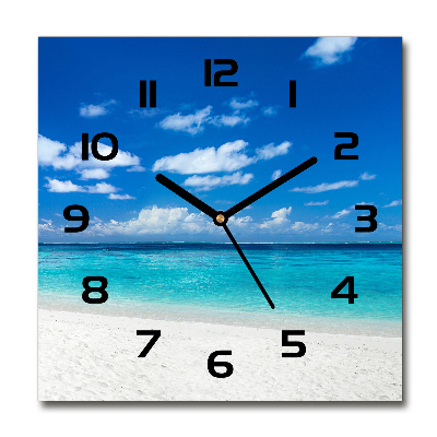 Square wall clock Tropical beach