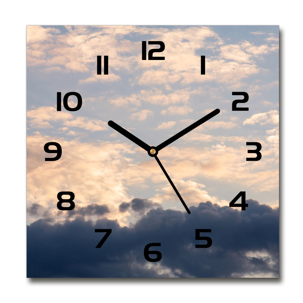 Square wall clock Clouds in the sky