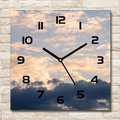 Square wall clock Clouds in the sky