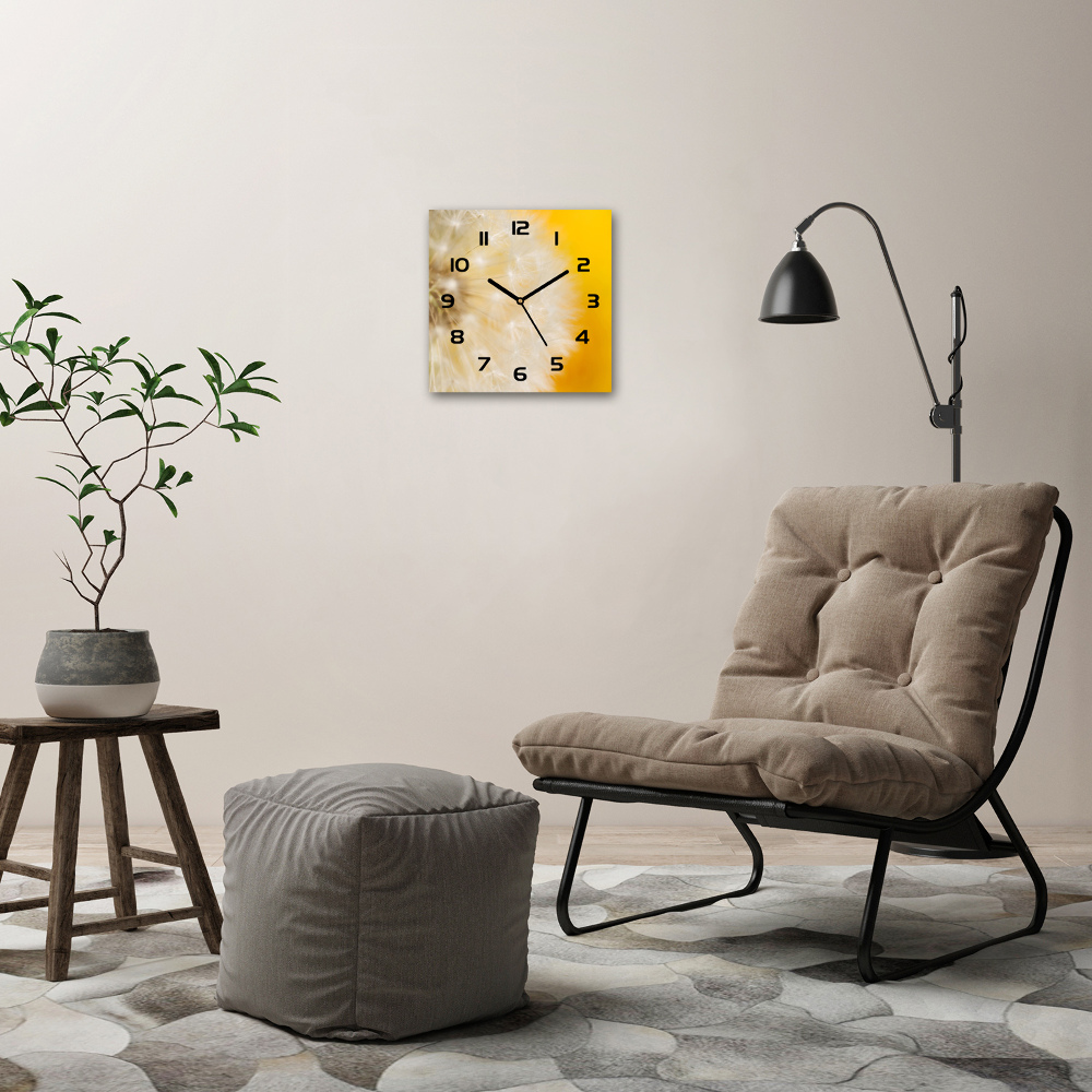 Square wall clock Dandelion