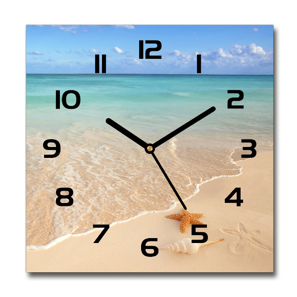 Square kitchen clock Starfish