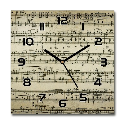 Square wall clock Notes on the staff