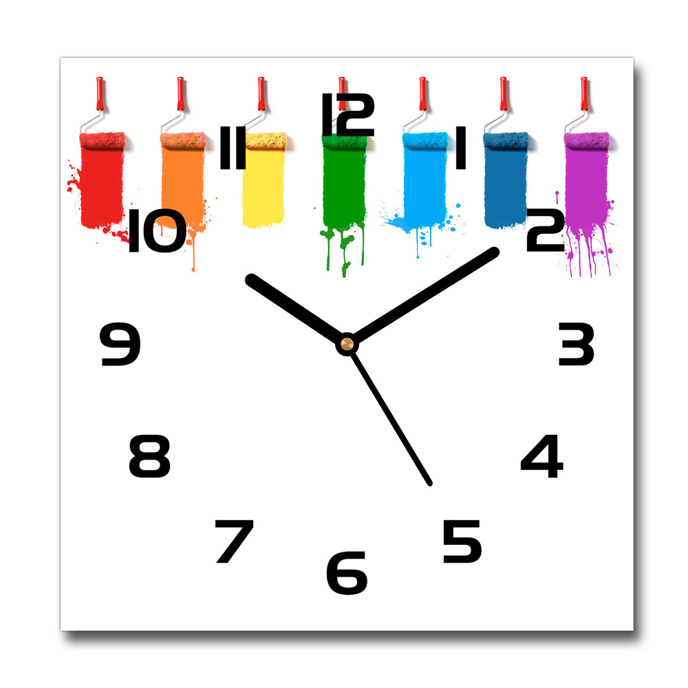 Square wall clock Painting rollers