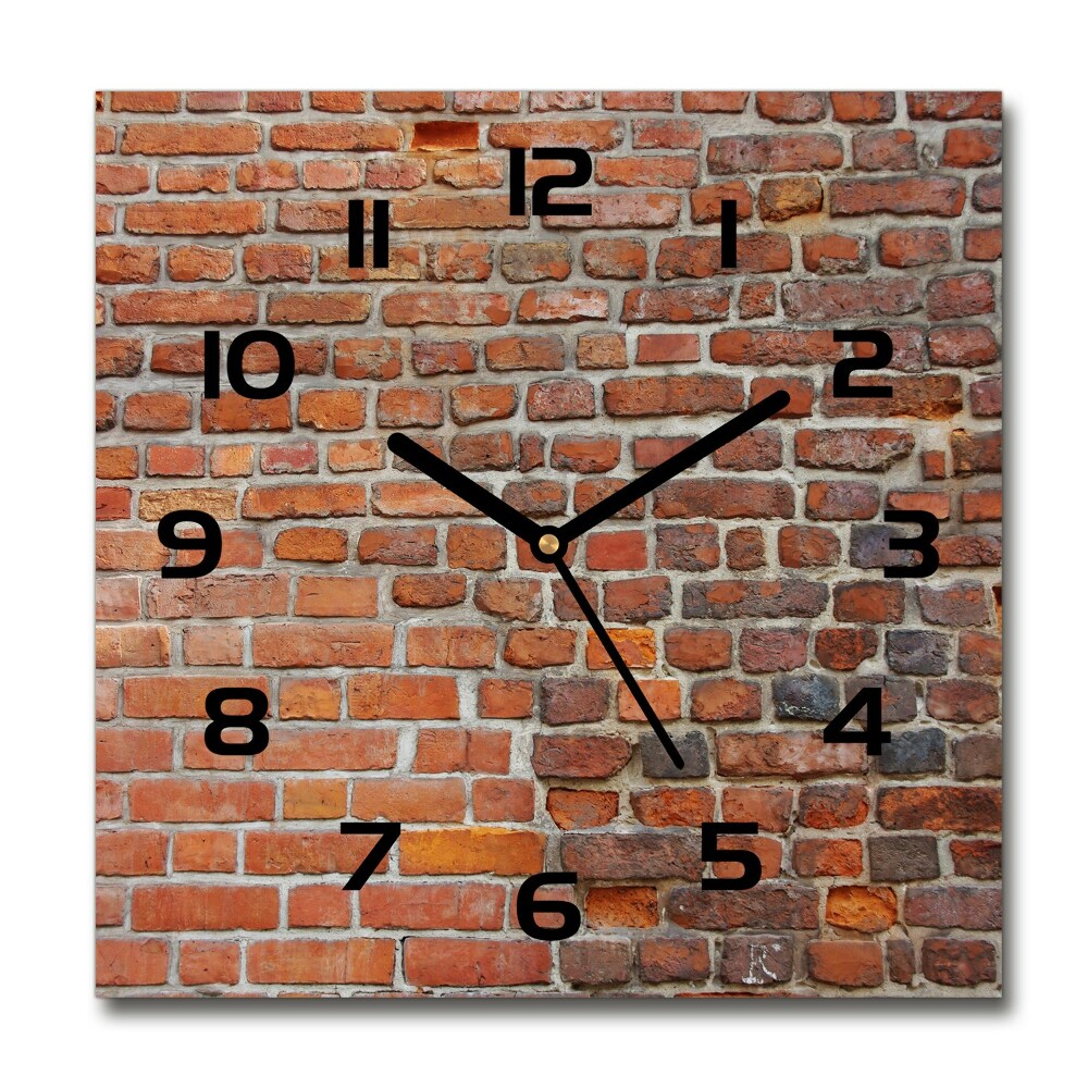 Square kitchen clock Brick wall