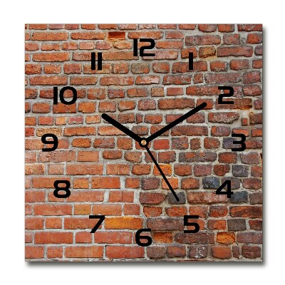 Square kitchen clock Brick wall