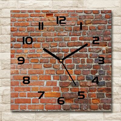 Square kitchen clock Brick wall