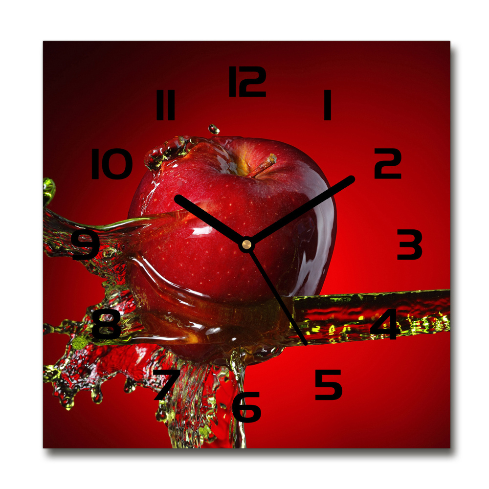 Square kitchen clock Apple and water